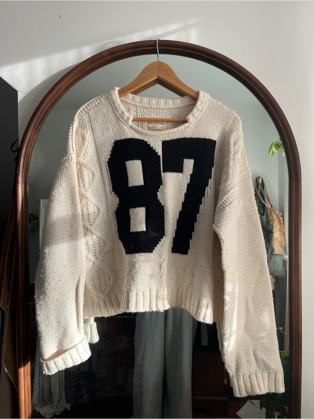 We The Free Color Block 87 Sweater in Cream & Black